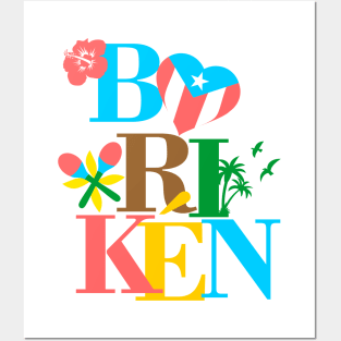 Puerto Rico Boriken Flag Caribbean Antilles Symbols Posters and Art